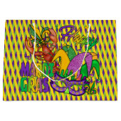 LILA GREEN YELLOW DIAMONDS HAPPY MARDI GRAS GROßE GESCHENKTÜTE (Vorderseite)