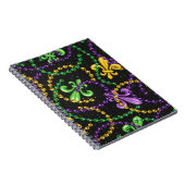 LILA GREEN YELLOW MARDI GRAS BEADS & FLEUR NOTIZBLOCK (Rechte Seite)