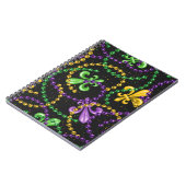 LILA GREEN YELLOW MARDI GRAS BEADS & FLEUR NOTIZBLOCK (Linke Seite)