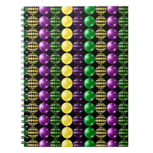 LILA GREEN YELLOW MARDI GRAS BEADS NOTIZBLOCK (Vorderseite)