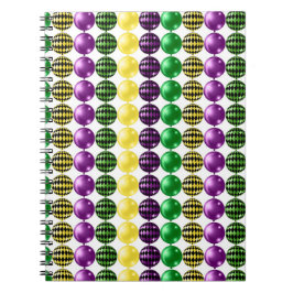 LILA GREEN YELLOW MARDI GRAS BEADS NOTIZBLOCK