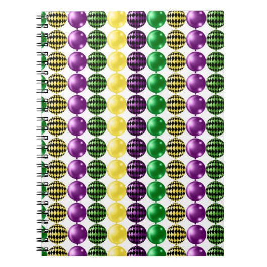 LILA GREEN YELLOW MARDI GRAS BEADS NOTIZBLOCK (Vorderseite)