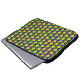 LILA GREEN YELLOW MARDI GRAS DIAMOND PATTERN LAPTOPSCHUTZHÜLLE (Vorne Knopf)