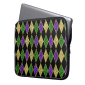 LILA GREEN YELLOW MARDI GRAS DIAMOND PATTERN LAPTOPSCHUTZHÜLLE (Vorderseite Links)