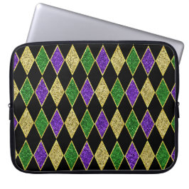 LILA GREEN YELLOW MARDI GRAS DIAMOND PATTERN LAPTOPSCHUTZHÜLLE