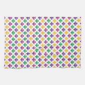 LILA GREEN YELLOW MARDI GRAS FLEUR DI LIS GESCHIRRTUCH (Horizontal)