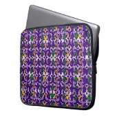 LILA GREEN YELLOW MARDI GRAS FLEUR DI LIS LAPTOPSCHUTZHÜLLE (Vorderseite Links)