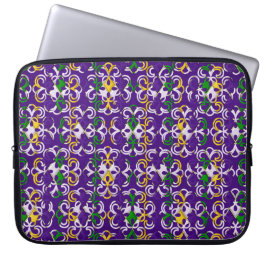 LILA GREEN YELLOW MARDI GRAS FLEUR DI LIS LAPTOPSCHUTZHÜLLE