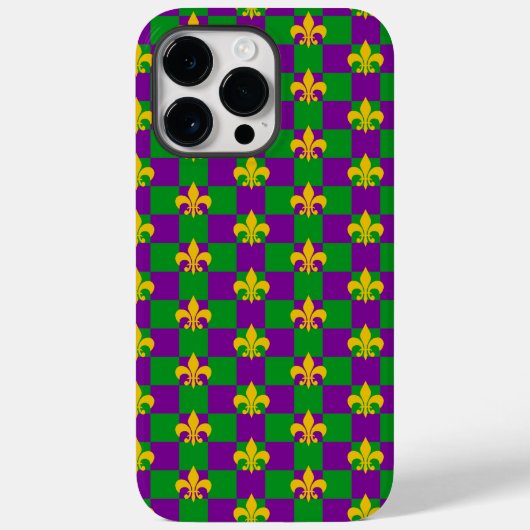 LILA GREEN YELLOW MARDI GRAS PATTERS Case-Mate iPhone HÜLLE (Rückseite)