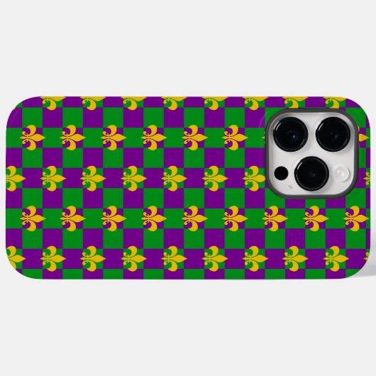 LILA GREEN YELLOW MARDI GRAS PATTERS Case-Mate iPhone HÜLLE (Rückseite (Horizontal))