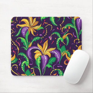 LILA GREEN YELLOW MARDI GRAS PATTERS MOUSEPAD