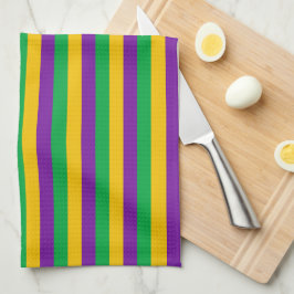 LILA GREEN YELLOW MARDI GRAS STRIPES GESCHIRRTUCH