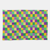 LILA GREEN YELLOW MARDI GRAS ÜBERPRÜFT PATTER GESCHIRRTUCH (Horizontal)