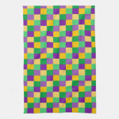 LILA GREEN YELLOW MARDI GRAS ÜBERPRÜFT PATTER GESCHIRRTUCH (Vertikal)