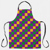 LILA GREEN YELLOW MARDI GRAS ÜBERPRÜFT PATTER SCHÜRZE (Vorderseite)
