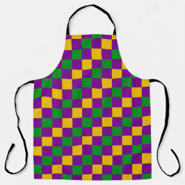 LILA GREEN YELLOW MARDI GRAS ÜBERPRÜFT PATTER SCHÜRZE
