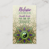 Lila Green Yin Yang Holistic Energy Bliss Yoga Visitenkarte (Rückseite)