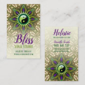 Lila Green Yin Yang Holistic Energy Bliss Yoga Visitenkarte (Vorne/Hinten)