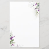 Lila Greenery Baby Shower Predictions Card (Rückseite)