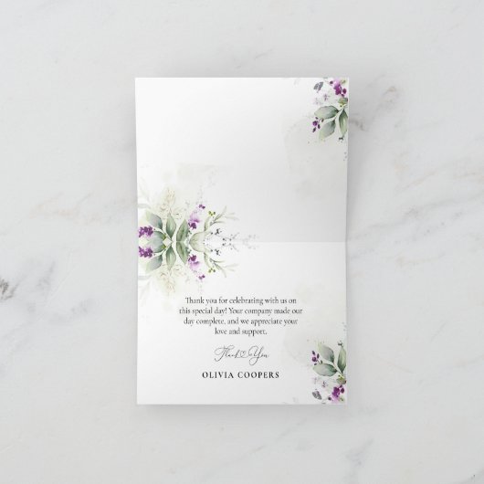 Lila Greenery Danke Karte (Innenseite)