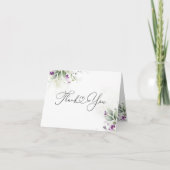 Lila Greenery Danke Karte (Vorderseite)