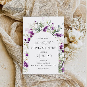Lila Greenery Lavender Arch Hochzeit Einladungen