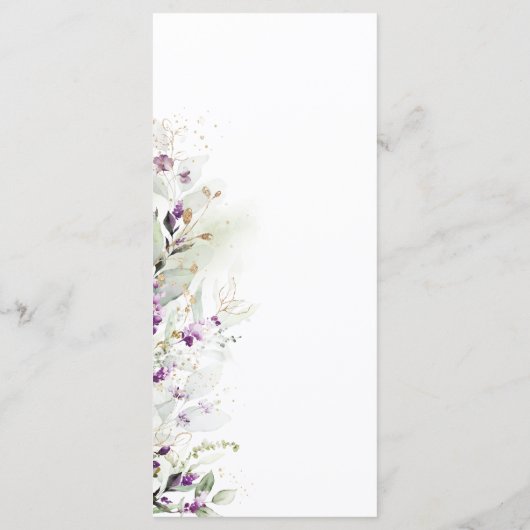 Lila Greenery Lavender Baby Shower Menü Menükarte (Rückseite)