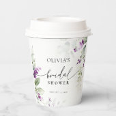 Lila Greenery Lavender Brautparty Paper Cup Pappbecher (Rückseite)
