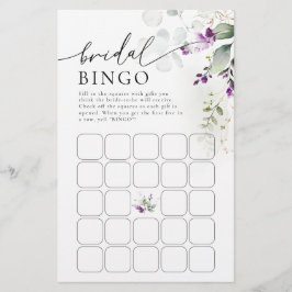 Lila Greenery Lavender Bridal Bingo