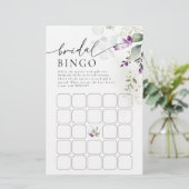 Lila Greenery Lavender Bridal Bingo (Stehend Vorderseite)