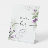 Lila Greenery Lavender Mimosa Bar Sign Sockelschild (Vorderseite)