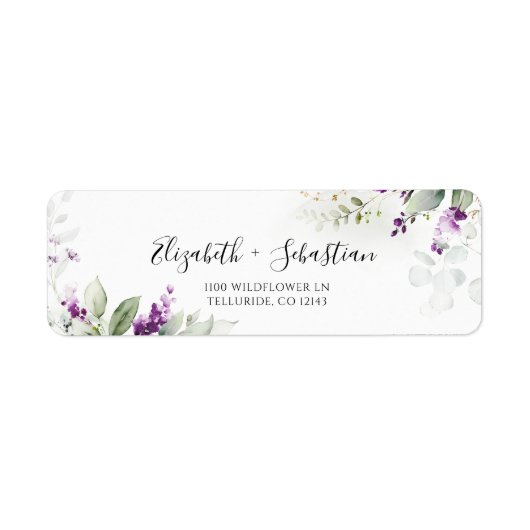 Lila Greenery Lavender Rücksendeadresse (Vorne)