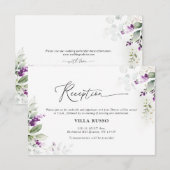 Lila Greenery Lavender Wedding Begleitkarte (Vorne/Hinten)