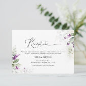 Lila Greenery Lavender Wedding Begleitkarte (Stehend Vorderseite)