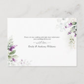 Lila Greenery Lavender Wedding Begleitkarte (Rückseite)