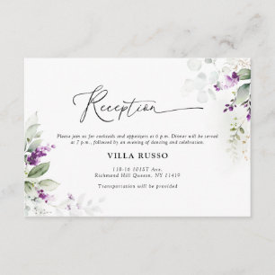 Lila Greenery Lavender Wedding Begleitkarte
