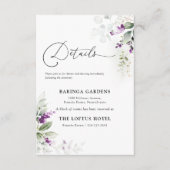 Lila Greenery Lavender Wedding Enclosure Card Begleitkarte (Vorderseite)