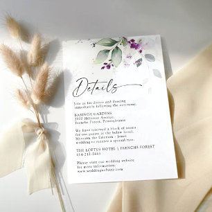 Lila Greenery Lavender Wedding Enclosure Card Begleitkarte