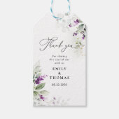 Lila Greenery Lavender Wedding Gift Tag Geschenkanhänger (Vorderseite)