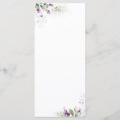 Lila Greenery Lavender Wedding Menü Menükarte (Rückseite)