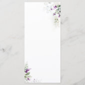 Lila Greenery Lavender Wedding Menü Menükarte (Rückseite)