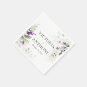 Lila Greenery Lavender Wedding Napkins Serviette (Ecke)