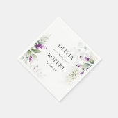 Lila Greenery Lavender Wedding Napkins Serviette (Ecke)