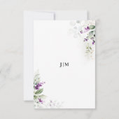 Lila Greenery Lavender Wedding RSVP Card (Rückseite)