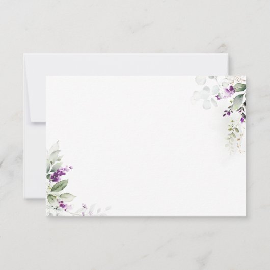 Lila Greenery Lavender Wedding RSVP Card (Rückseite)