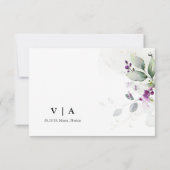 Lila Greenery Lavender Wedding RSVP Card Karte (Rückseite)