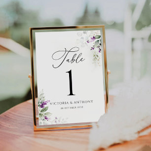 Lila Greenery Lavender Wedding Tischnummern
