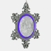 Lila Grenze Schneeflocken Zinn-Ornament (Links)