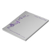 Lila Grey Butterfly Foral mit schottischem Sprichw Notizblock (Rotiert)