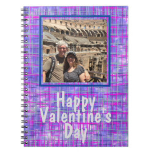 Lila Grid Foto Valentine Spiral Foto Notebook Notizblock